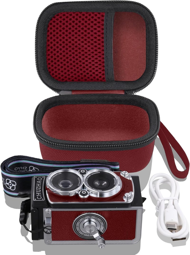 Baval Camera Case for CHUZHAO Vintage Mini Digital Camera,Compatible with Portable TLR Style Retro Compact Small Pocket Autofocus Camera(Red Case) - Image 3